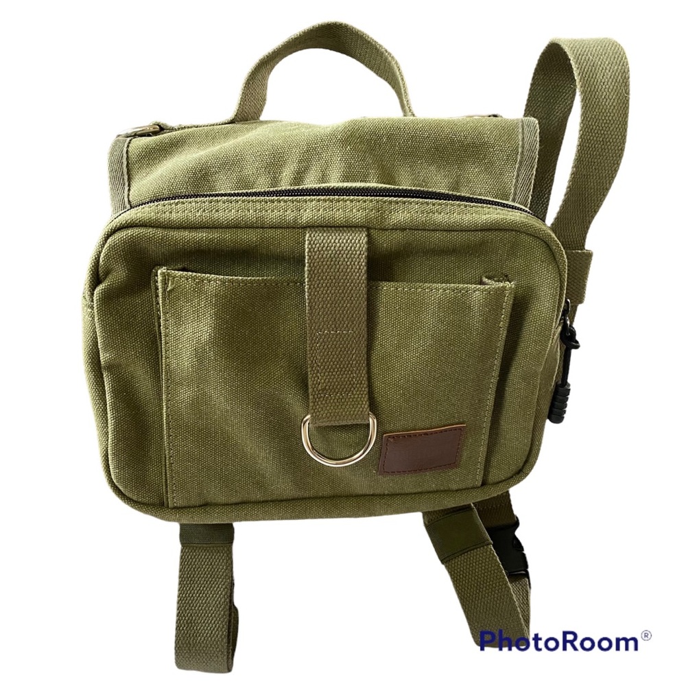 Onetigris Dog Saddle Bag Green Cavas Like New